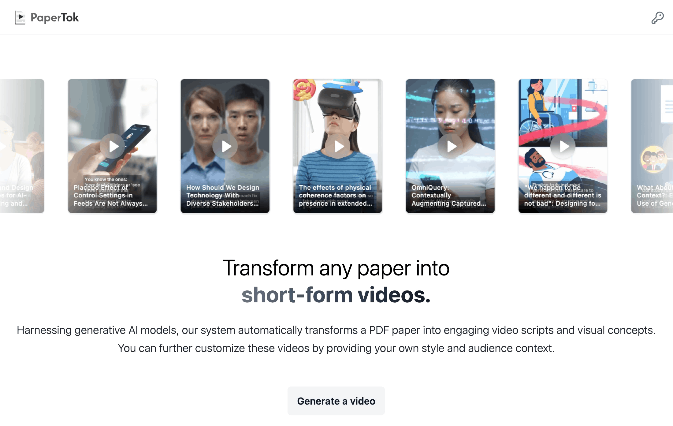 Project preview for PaperTok